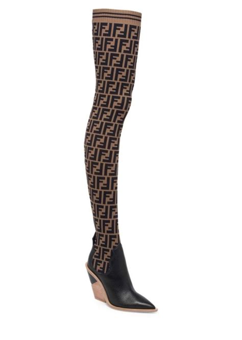 fendi boots ebay|Fendi thigh high sock boots.